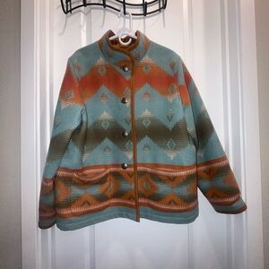 Pendleton women’s Southwestern Aztec wool blanket coat